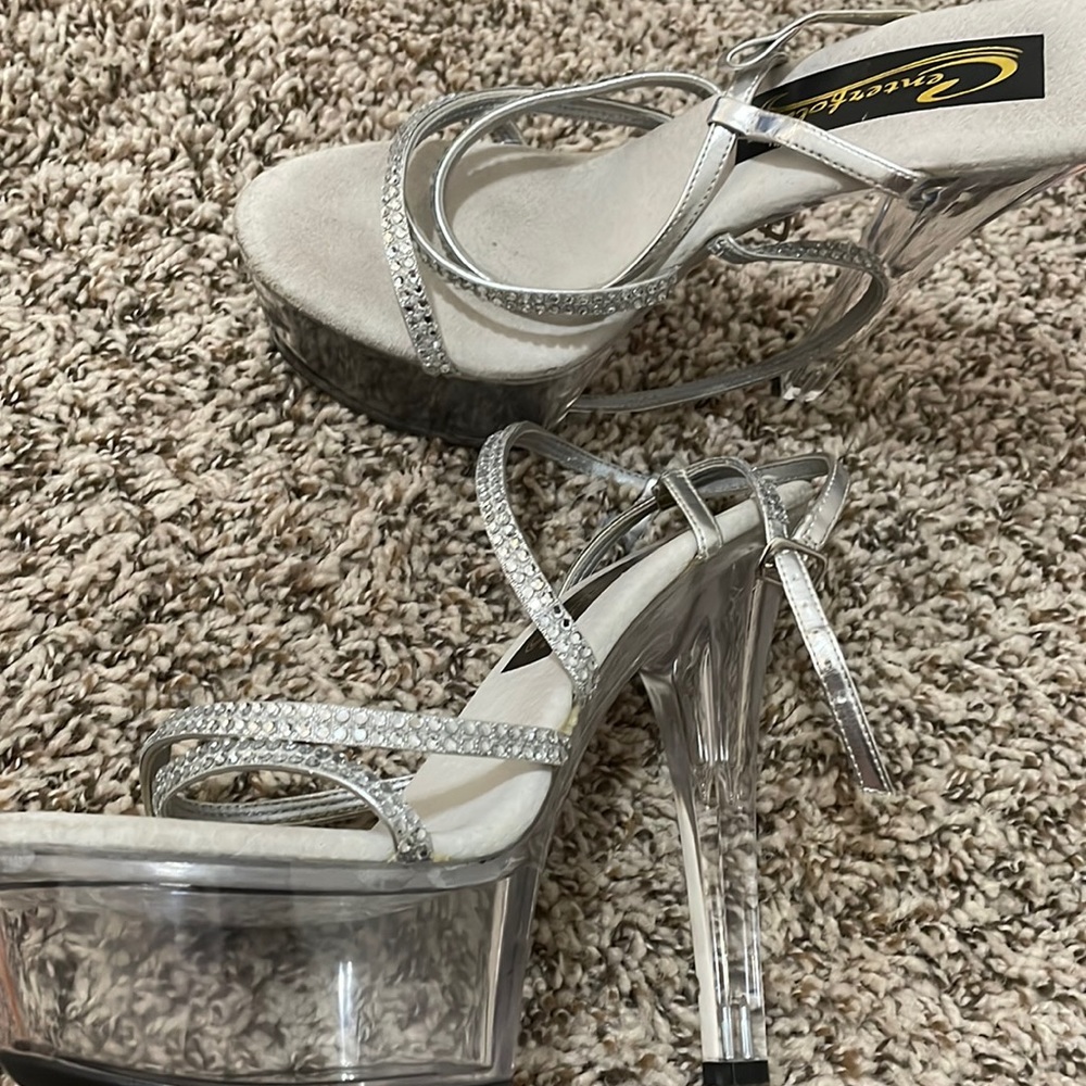 6 inch clear stilettos 👠